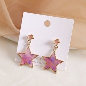Five point star earrings